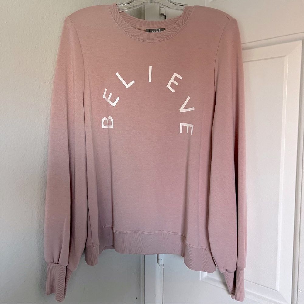 MARLED • “Believe” Sweater Pullover Pink Size Large